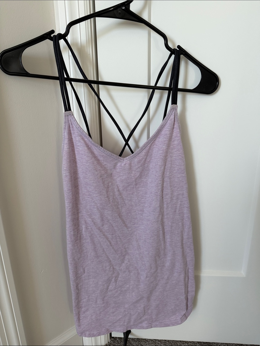 lululemon athletica Lavender Cami with Black Crisscross Straps